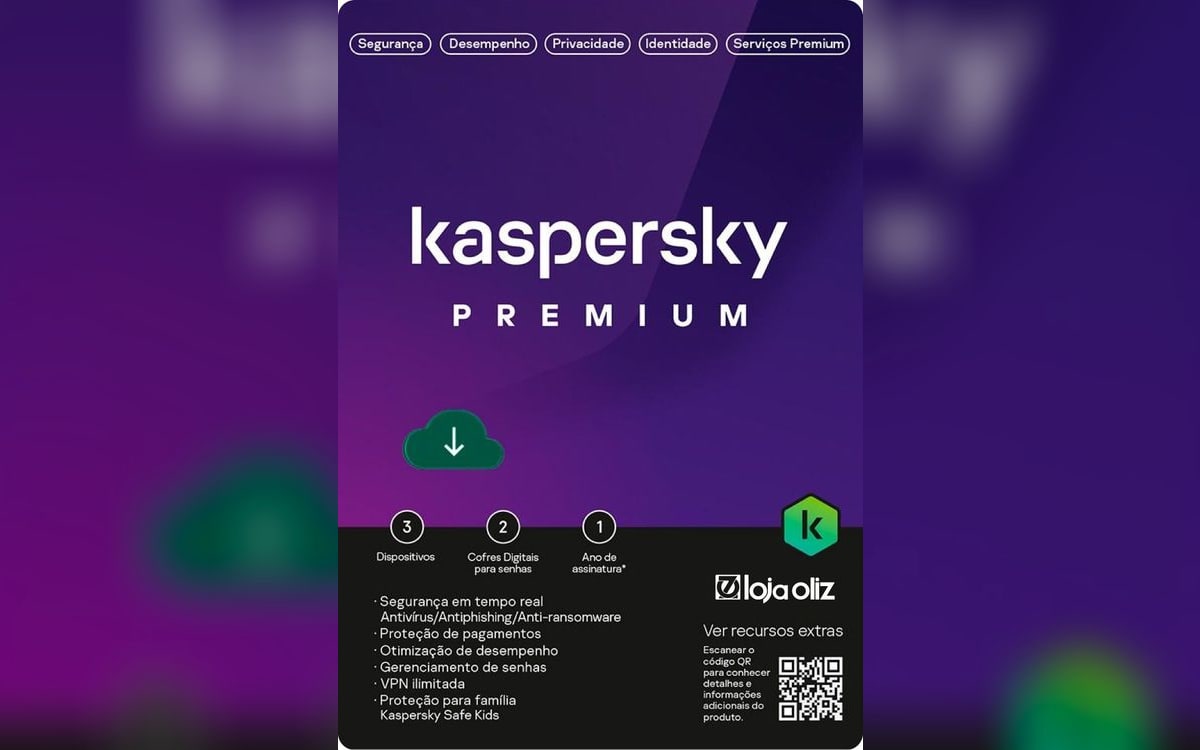 Kaspersky Antivírus Premium 5 Dispositivos 1 Ano